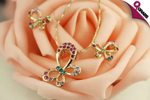 For QR119, Flutter in Style with Swarovski Elements Butterfly Jewelry Sets - Choose from Two Pretty Designs! (QR370 Value)